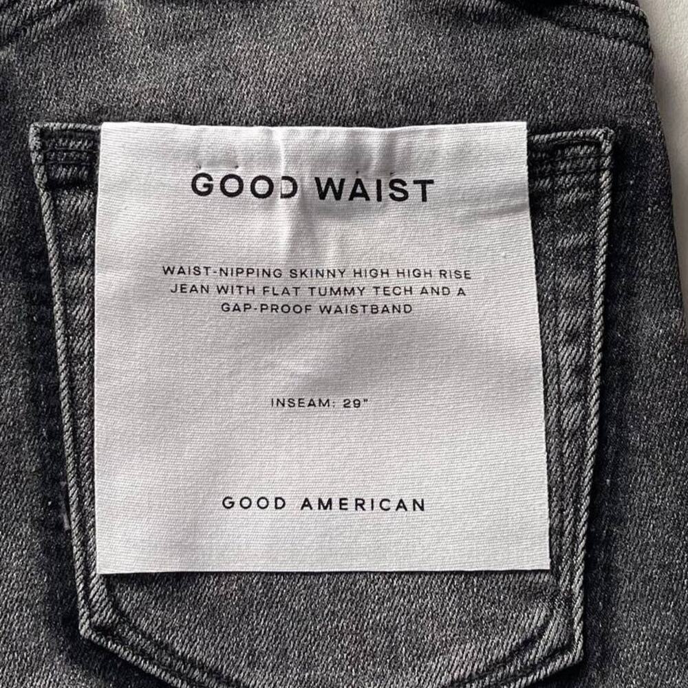 New Good American Good High Waist Skinny Jeans in Black 179 Women's Size 2/26 - Picture 7 of 10